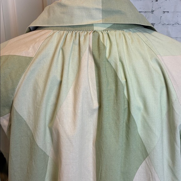 MARIMEKKO Aikansa Paaryna Finland Square Shirt Dress dusty green blocks Vintage - Picture 12 of 15